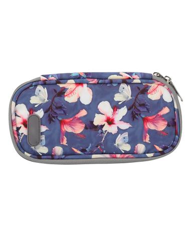 Insulin Cooler Bag Porfessional Travel Portable Diabetic Cooling Case for Insulin Pen Diabetic Supplie(Begonia Flower)