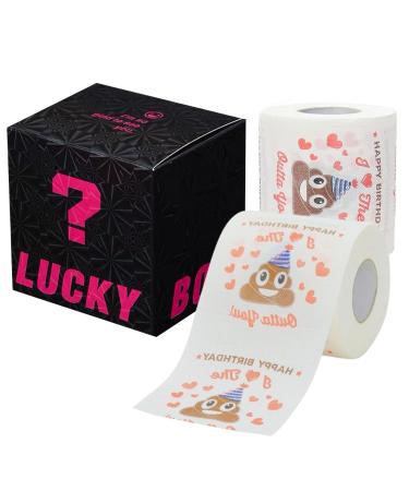 KRANX Birthday Gifts for Men & Women - 2 Funny Toilet Paper Rolls with Lucky Box 30th 40th 50th Birthday Decorations Party Supplies Favors Idea Funny Gag Gifts for Family Novelty Gifts for Friends