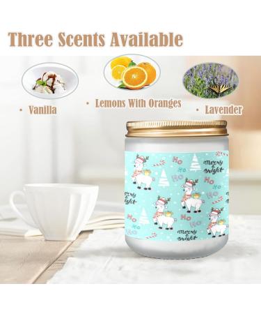 Vanilla Scented Candles - 7 oz Aromatherapy Jar Candles | Long Lasting Perfect Gift Set for Women | Cute Llama in Santa Claus Hat - Buy Online on GoSupps.com