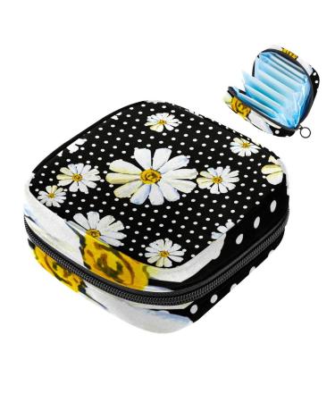Camomiles Women Napkin Storage Bag Portable Ladies Teen Girls Menstrual Cup Nursing Pad Holder