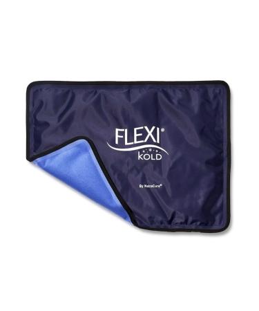 FlexiKold Gel Ice Pack w/Straps (Standard Large: 10.5" x 14.5") - Cold Pack Compress (Therapy for Pain and Injuries) - 6300 COLD-STRAP by NatraCure Large (Pack of 1)