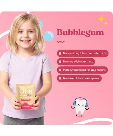 Oris Kids Toothpaste Tablets - Junior Fluoride-Free Chewable Tablets for Children Nano Hydroxyapatite Remineralizing Toothpaste No Mint Non-Spicy (Bubblegum) - Buy Online on GoSupps.com