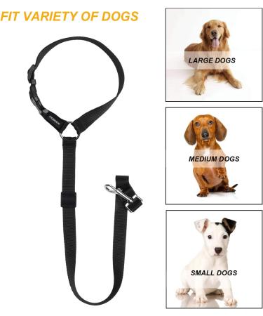 CGBOOM Dog Car Seat Belt 2 Pack Dual Use Adjustable Dog Car Harness Restraints Leads Pet Puppy Dog Safety Seat Belt for Any Cars Vehicle Travel Dog Accessories (Black) - Buy Online on GoSupps.com