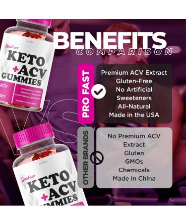 Pro Fast Keto Gummies with Apple Cider Vinegar - Weight Loss Aid - 60 Gummies - Buy Online on GoSupps.com