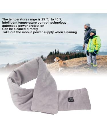 LKPomi USB Heating Scarf - Smart Heated Neck Wrap | 3 Gears 25 to 45 | Cotton & Carbon Fiber Electric Neck Warmer for Winter Trips (Gray) - Buy Online on GoSupps.com