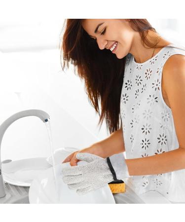Kitchen Gloves - Wire Kitchen Gloves for Washing Dishes | Reusable Household Gloves Dishwashing Gloves for Kitchen Cleaning Working Pansy - Buy Online on GoSupps.com