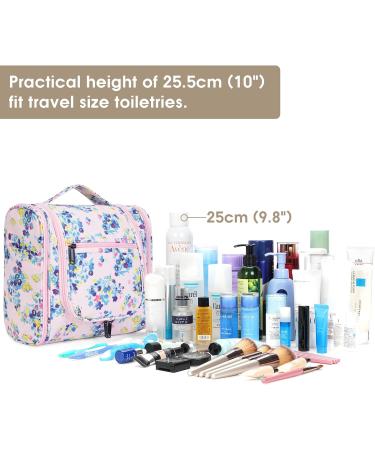 Women's Travel Hanging Toiletry Wash Bag Makeup Organizer - Pink Flower (Large) - Buy Online on GoSupps.com