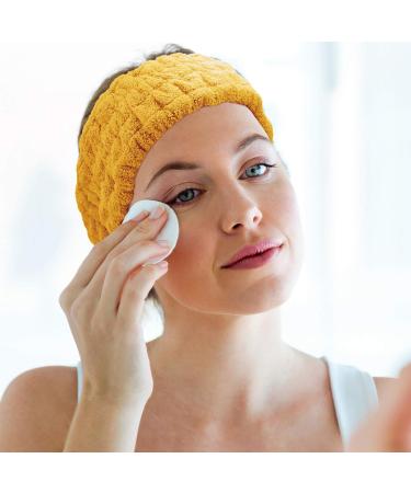 3-Piece Elastic Spa Facial Headband Set for Women - Makeup Yoga & Shower (Milky White Yellow Dark Green) - Buy Online on GoSupps.com