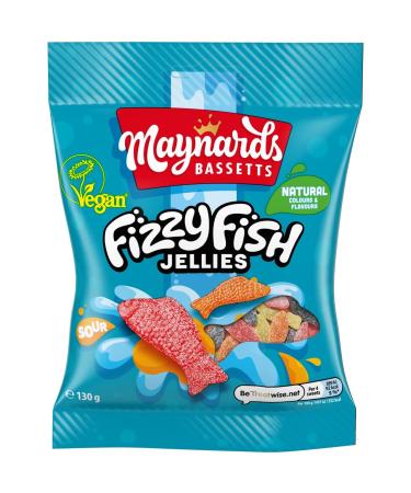 Maynards Bassetts Fizzy Fish Soft Jellies Sweets Bag 130g