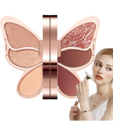 Buterfly Eyeshadow Palette Elegant Makeup Eyeshadow Palette Versatile 6 Colors Unique Shape Sweatproof Colorful Eye Cosmetics Eye Shadow Shimmering Makeup for E 01 - Buy Online on GoSupps.com