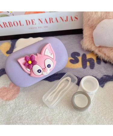 FLYRANGOOV Cute Cartoon Princess Contact Lens Etui | Portable 4-Part Storage Box for Travel | Stylish Contact Lens Case (Taro Lila-SchneebegleiterBox) - Buy Online on GoSupps.com