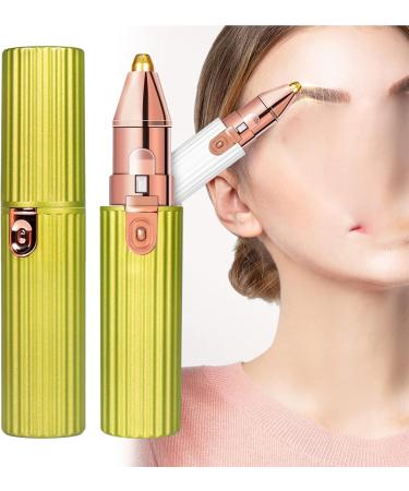 2 in 1 Electric Eyebrow Trimmer for Women - Painless Facial Hair Removal Mini Razor (Green) | Portable Eyebrow Epilator for Perfect Makeup - Buy Online on GoSupps.com