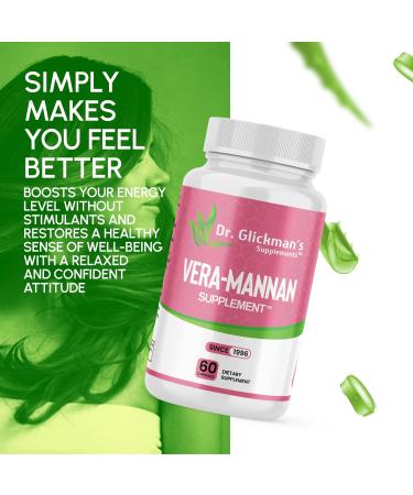 Dr. Glickman's Vera-Mannan Aloe Vera Supplement - 60 Capsules, 1 Bottle - Buy Online on GoSupps.com