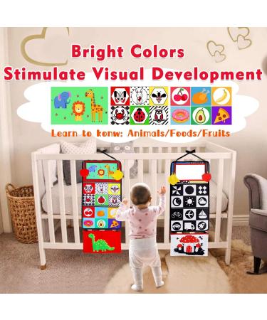 Lypsochaat Baby Mirror Toys with Crackling Bite Ring - Montessori Sensory Educational Toy for 0-6 Months - Foldable Black and White Baby Gift - Buy Online on GoSupps.com