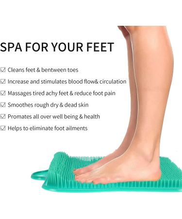 Newthinking Shower Foot Scrubber Cleaner Massager - Exfoliating Feet Spa with Suction Cup for Improved Circulation & Pain Relief (Green) - Buy Online on GoSupps.com