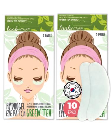 Look At Me Under Eye Mask Dark Circles and Puffiness (10 Pairs). Korean Skin Care Green Tea Hydrogel Eye Patch/Under Eye Pads. Dark Circle Remover and Collagen Eye Mask for Puffy Eyes. Green Tea 2pk