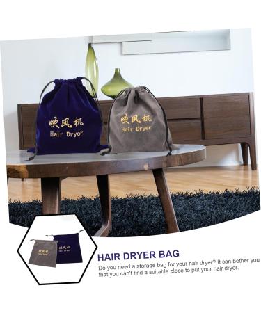 Baluue 2pcs Storage Bag Multifunctional Bag Drawstring Hair Dryer Holder Safe Hair Dryer Pouch Mini Velvet - Buy Online on GoSupps.com