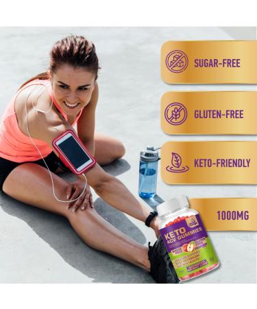 Keto ACV Gummies for Weight Loss | Gluten & Sugar-Free Apple Cider Vinegar Supplement | 60 Gummies (1000MG - Buy Online on GoSupps.com