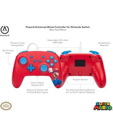 PowerA Enhanced Wired Controller for Nintendo Switch - Woo-hoo! Mario Mario Woo-hoo! - Buy Online on GoSupps.com