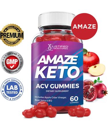 Justified Laboratories Amaze ACV Keto Gummies 1000MG | Pomegranate Juice, Beet Root, B12 | 60 Gummys - Buy Online on GoSupps.com