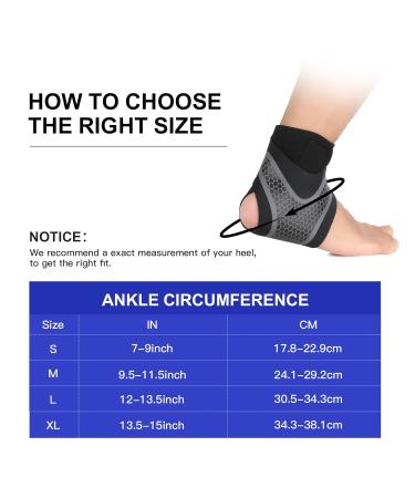 Adjustable Ankle Support Brace for Achilles Tendonitis Relief - Compression Sleeve for Sprained Ankle (XL Right Foot Black) - International Shipping Available - Buy Online on GoSupps.com