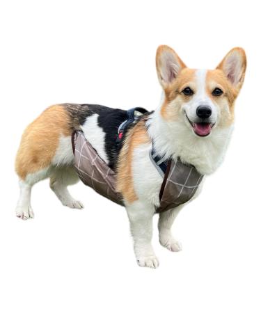 MUDLESS Waterproof Pet Dog Belly Vest Jacket Cover Lightweight Breathable Outdoor Indoor - Clean & Dry in Rain Snow Mud (Grey Grid M) Grey Grid Medium
