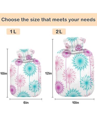 NAANLE Dehlia Flower 2L Hot Water Bottle - Large Transparent Hot Water Bottle for Menstrual Cramps Pain Relief and Heat Therapy - Buy Online on GoSupps.com