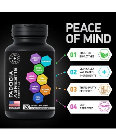 Fadogia Agrestis & Tongkat Ali Supplement - Boost Performance & Drive | 600mg Fadogia 500mg Longjack 120 Caps - Buy Online on GoSupps.com