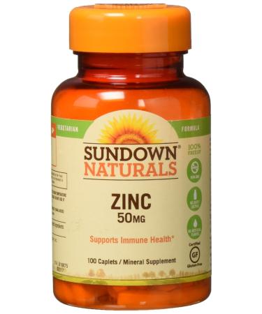 Sundown Zinc 50mg High Potency (100 Caplets) - Buy Online on GoSupps.com