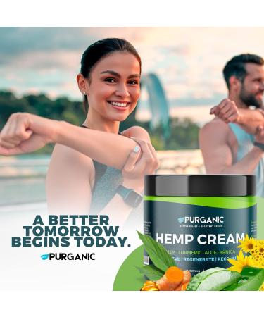 PURGANIC 4oz Natural Hemp Cream | Maximum Strength for Muscle & Joint Relief | Made in USA - Buy Online on GoSupps.com