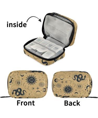 Magic Snake Sun Moon Pill Organizer | 7-Day Travel Pill Case | Compact & Modern Weekly Dose Pouch | Removable Compartments | Ideal for International Shipping - Buy Online on GoSupps.com