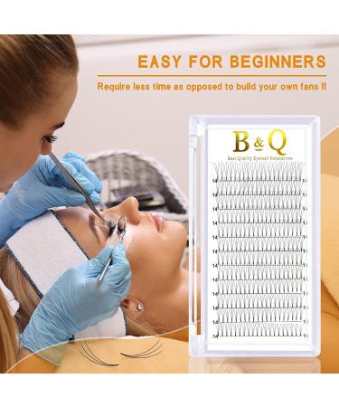 3D-0.10C 15mm Pre Made Fan Eyelash Extensions | B&Q LASH Russian Volume Lashes 3D 5D 7D | Short Stem Premade Fans 0.07 0.1 - Buy Online on GoSupps.com