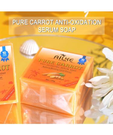  AILKE BOOST LUSTER AILKE Pure Carrot Anti-Oxidant Serum Soap Cleaning Stain Whitening Smooth & Soft Skin With Vitamin E Amino Acids Glycerin For All Skin Types 120g (Pack of 1) - Buy Online on GoSupps.com