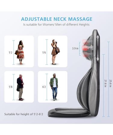 Comfier Shiatsu Massage Seat Support - Kneading Rolling Vibration & Heat for Neck Shoulder Back & Thighs | Perfect Father's Day Gift - Buy Online on GoSupps.com