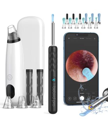 Ear Wax Removal Kit  with 1440P HD Camera and 6 LED Lights  and Deep Cleaning Blackhead Remover  Ear Cleaner for Smaller Ears FDA Ear Wax Removal Tool for iOS Android Phones-Black