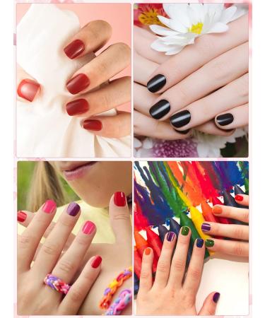 576 Piece Kids Fake Nails - Wsimily 24 Colorful Short Acrylic Square & Round False Nails for Children & Women - Full Cover Artificial Fingernails & Manicure Decoration - Buy Online on GoSupps.com