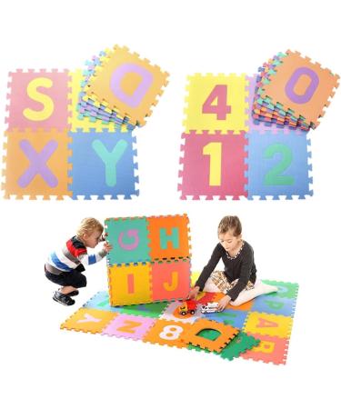 Buy Foam Mats for Kids - Interlocking Alphabet & Numbers Mat | 36 Tiles | Perfect Baby Play Mat for Toddlers & Exercise - Buy Online on GoSupps.com