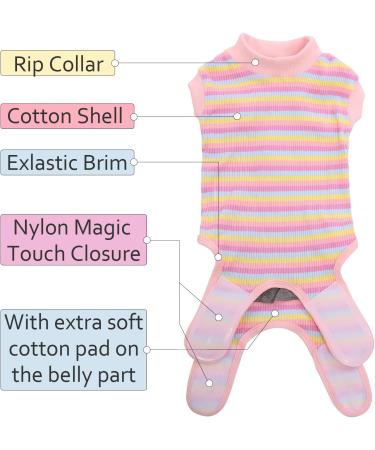 Buy Surge Suits for Dogs | Healing & Protection Vests for Surgery - XS A-ROSA Pink Stripes - Buy Online on GoSupps.com