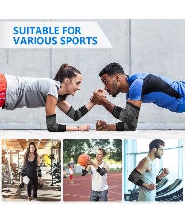 Acwoo Elbow Bandage - Breathable Compression Support Sleeves (2PCs) for Volleyball & Golf - Adjustable Velcro Fastener - Pain Relief for Arthritis - Left/Right Fit - Buy Online on GoSupps.com