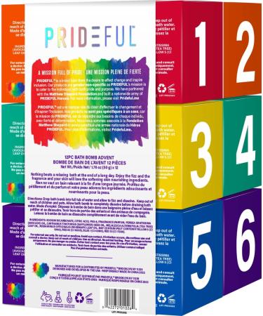 Prideful 12-Pack Bath Fizzers Advent Set (600gm total) - Luxurious Bath Bombs for a Relaxing Spa Experience - Buy Online on GoSupps.com