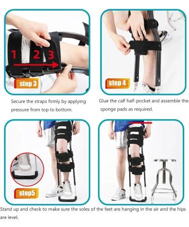 Anti-Slip Adjustable Hands Free Crutch Single Leg Telescopic Hands Free Crutch Knee Crutch Single Leg Alternative to Crutches for Ankle Fractures Sprains Calf - Buy Online on GoSupps.com