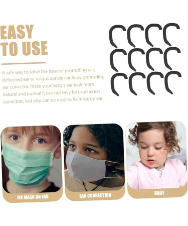 Healeved 12 Pairs Silicone Ear Corrector Cuffs for Infants - Valgus Correction Patch - Black - 4.4x3.6x0.4cm - Buy Online on GoSupps.com