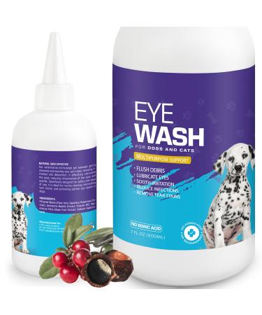 Veksun Eye Wash for Dogs and Cats - Gentle Formula Remove Dirt Debris and Tear Stains - Natural 200 ML