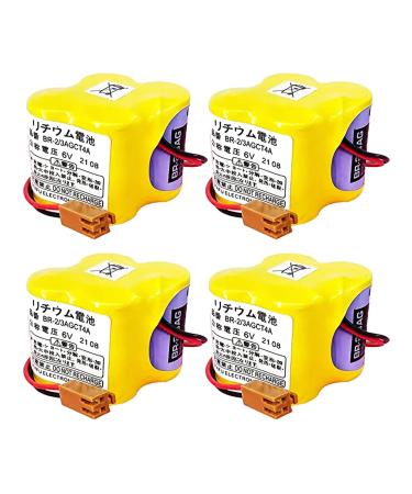 (4 Pack) 6V 4400mAh BR-2/3AGCT4A 6V 4400mAh Replacement Battery Replacement Battery Replace Non-Rechargeable for FANUC CNC System