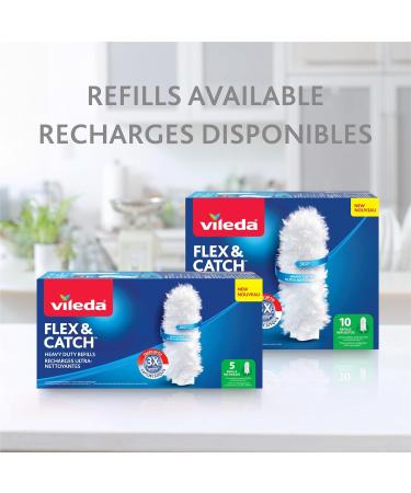 Vileda Flex & Catch Duster | Heavy Duty Dusting Kit with 3 Disposable Duster Refills | Extendable 3 Ft Handle with Stay-On Duster Hook | Traps 3X More Dust Than Feather Dusters Dusting Kit + 3 Duster Refills - Buy Online on GoSupps.com
