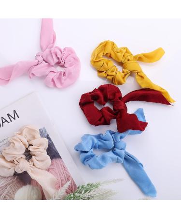 Shop Sibba 9-Piece Elastic Hair Ties with Bow & Rabbit Ears | Silk Ponytail Holders for Women & Girls International Shipping Available - Buy Online on GoSupps.com
