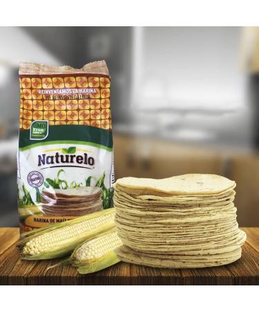 Naturelo Harina De Maiz Blanco 1kg (Pack of 3) / Mexican White Corn Flour Gluten Free & GMO Free Nixtamalized Corn Flour for Tortillas - Buy Online on GoSupps.com