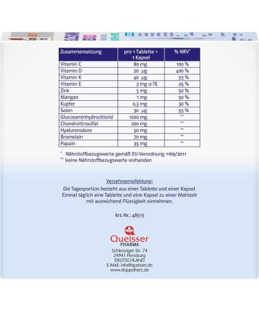 Double Heart System Glucosamine 1200 Duo with Vitamin C - Supports Cartilage Function - 60 Capsules & 60 Tablets - International Shipping Available - Buy Online on GoSupps.com