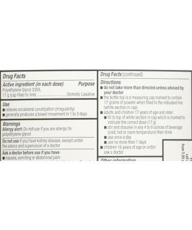 Member's Mark Clearlax Polyethylene Glycol 3350 Powder for Osmotic Laxative - 3 bottles (53.7 oz) - Buy Online on GoSupps.com