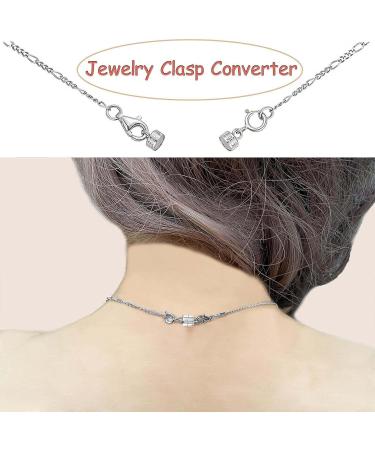 925 Sterling Silver Necklace Clasps - Gold & Silver Bracelet Converter Set | Jewelry Making Supplies - Chain Extender & Connector | 2Pcs Silver - Buy Online on GoSupps.com